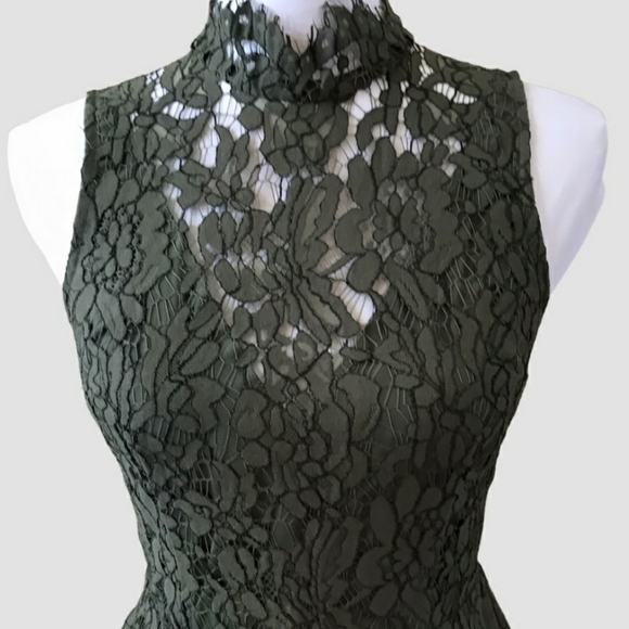 NEW Keepsake Porcelain Green Lace Open Back Dress Mini Keyhole Bohemian Summer - Picture 4 of 16